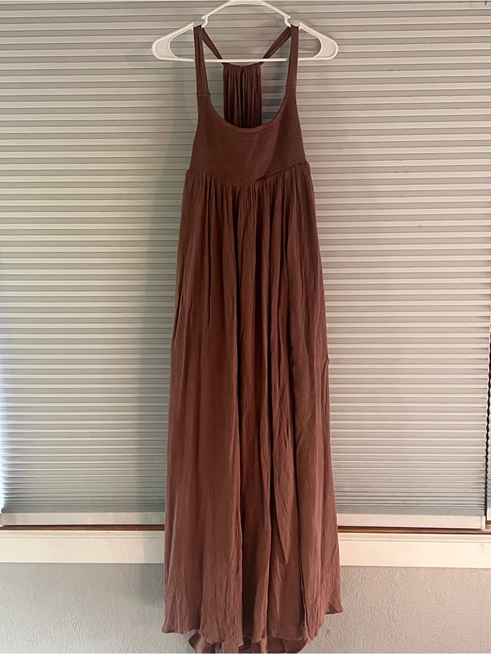 Free People Maxi Dress with Cape and Pockets